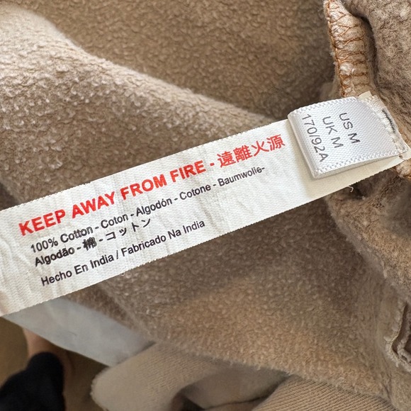 Urban Outfitters Tan Cropped Oversized Sweatshirt Balloon Sleeve Crew Neck Med - Picture 5 of 8